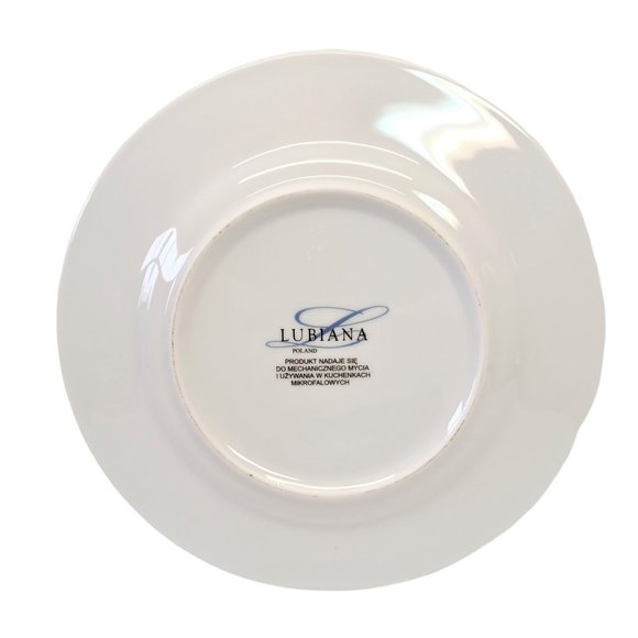 Set/4 Lubiana Poland China 8.25" Salad Side Plates butterflies flowers rope trim - Picture 4 of 5